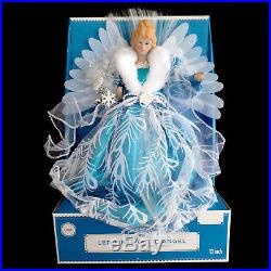 Fiber Optic Christmas Angel Tree Topper / Blue & Silver Gown / Led Technology