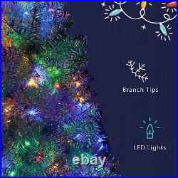 Fir Bent Top Christmas Tree Artificial Gold Star Silver Branch Tips Lights PET