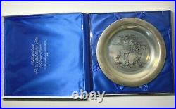 Franklin Mint 1970 Rockwell Christmas Plate Sterling Silver Bringing Home Tree