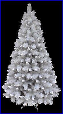 Glitter Silver Pine 7' Artificial Christmas Tree with Frosted White Tips Unlit