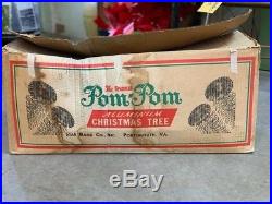 Gorgeous Vintage 7 Foot Aluminum Pom Pom Christmas Tree 100 Branch in Box