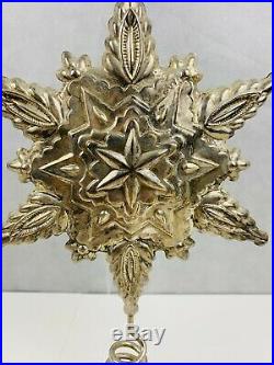 Gorham 1999 Christmas Silver Plate Snowflake Tree Top Topper Ornament Decoration