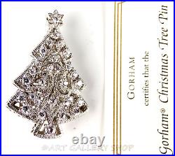 Gorham 925 STERLING SILVER & ZIRCONIUM CHRISTMAS TREE PIN BROOCH BY Lee Sota