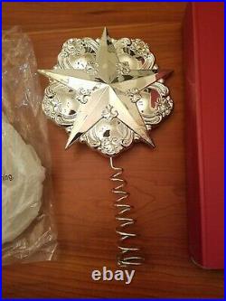 Gorham Chantilly Silver Star Christmas Tree Top Topper Ornament Decoration Withbox
