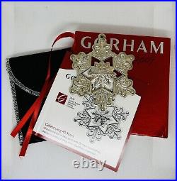 Gorham Sterling Silver Snowflake 2009 Christmas Tree Ornament Box & Pouch