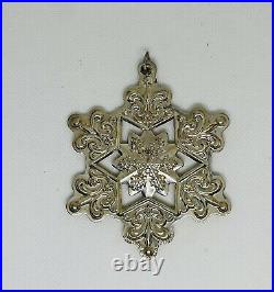 Gorham Sterling Silver Snowflake 2009 Christmas Tree Ornament Box & Pouch