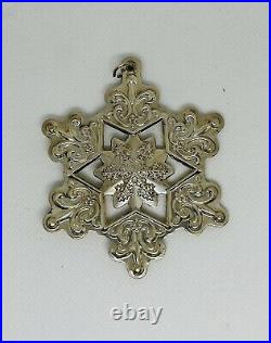 Gorham Sterling Silver Snowflake 2009 Christmas Tree Ornament Box & Pouch