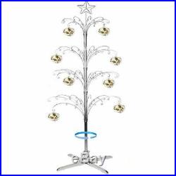 HOHIYA Ornament Display Tree Stand Metal Christmas Rotating Glass Dog Cat Bal
