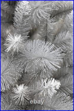 HOLIDAY STUFF Glitter Silver Pine Christmas Tree with Frosted Tips (6Ft)