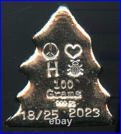 Hayleybug Mint Christmas Tree Rare 18/25 100 grams. 999 Fine silver Tree Dated