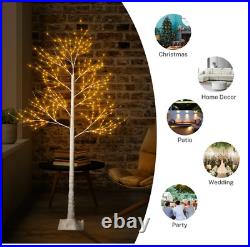 Home White Birch Christmas Trees, 3PCS Artificial Christmas Tree with 6ft/5ft/4f