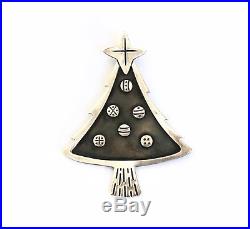 JAMES AVERY Christmas Tree w Ornaments BRASS & SILVER Pin/Pendant FREE FAST SHIP