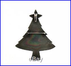 JAMES AVERY Christmas Tree w Ornaments BRASS & SILVER Pin/Pendant FREE FAST SHIP