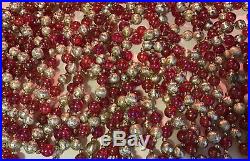 JEWEL CHRISTMAS Tree Glass Bead GARLAND 5 Strands 110 EACH Pink And Silver