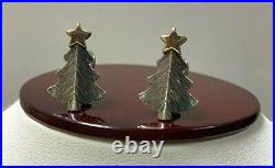 James Avery Retired Sterling Silver Christmas Tree Necklace and Earrings 14K