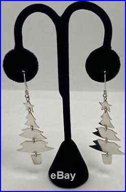 James Avery Sterling Silver Dangle Christmas Trees Earrings Retired