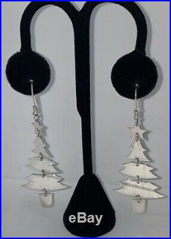 James Avery Sterling Silver Dangle Christmas Trees Earrings Retired