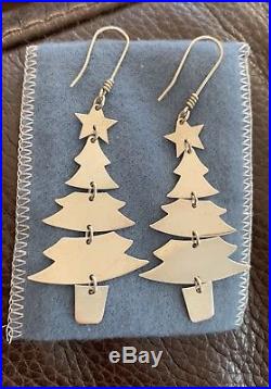 James Avery Sterling Silver Dangle Pierced Christmas Tree Earrings