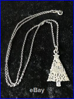 James Avery Sterling Silver PAX Christmas Tree Winter Animal Pendant with Chain