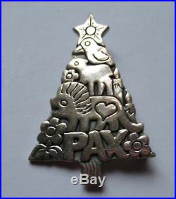James Avery Sterling Silver Pax Animal Christmas Tree Pin Brooch Pendant