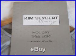 Kim Seybert Beaded Silver Christmas Tree Skirt NWT! 62