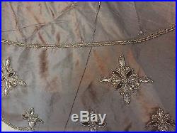 Kim Seybert Silver Christmas Tree Skirt Silver Beads Gorgeous New with tags