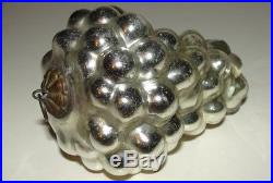 Kugel 4.25 Silver Glass Grapes Cluster Christmas Tree Ornament Germany