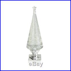 LED Acrylic Lava Lamp Christmas Tree Holiday Decor, Clear/Silver, 14-Inch
