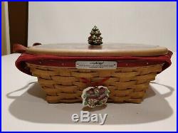 LONGABERGER CHRISTMAS COLLECTION 2005 SILVER BELLS BASKET with TREE HANDLE RARE