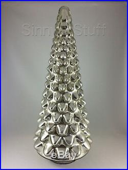Large Silver Pottery Barn Lit Mercury Glass Tree Christmas Centerpiece NIB