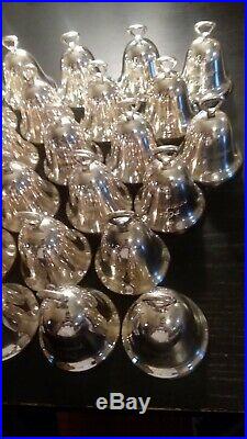 Lot of 36 Reed & Barton Silver Plated Christmas Bells COVER YOUR TREE