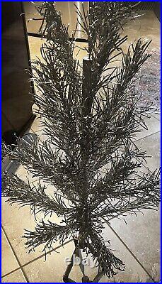 MCM 4 Ft Evergleem Silver Aluminum Christmas Tree 1950s Rare Beauty. 30 Pieces