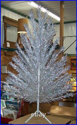 MCM Vintage EVERGLEAM 6' Aluminum Silver Christmas Tree 101 Branch Box Instruct