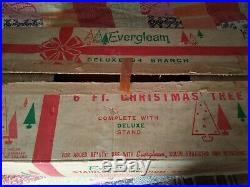 MCM Vintage Evergleam 94 Branch 6 Ft. Aluminum Stainless Silver Pom X Mas Tree