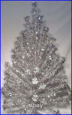 MCM WARREN STAINLESS STEEL METAL CHRISTMAS TREE 6' 1960s with all 73 Branches USA