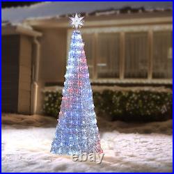 MEMBERS MARK PRE LIT 6' COLOR CHANGING TREE With 19 FUNCTIONS, SILVER NEW