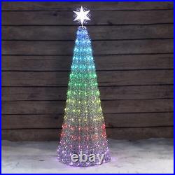 MEMBERS MARK PRE LIT 6' COLOR CHANGING TREE With 19 FUNCTIONS, SILVER NEW