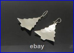 MEXICO 925 Silver Vintage Shiny Christmas Tree Dangle Earrings EG10909