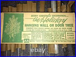 MINT Vintage Aluminum Silver Metal Christmas Tree Corp. Hanging Wall Door Tree