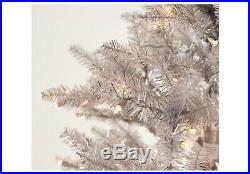 Martha Stewart 7.5' Pre-Lit Designer Tinsel Tree Silver Christmas QVC Home Decor