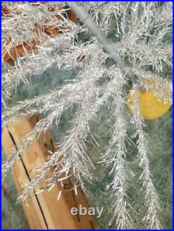 Mid Century Modern SILVER 7' ALUMINUM CHRISTMAS TREE 60s Taper Sears Ro. Vintage