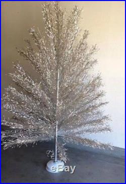 Mid Century Vintage 7.5 Stainless Aluminum Silver Christmas Tree Original Box