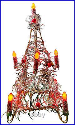 Mirostar Silver Aluminum Christmas Tree Very Rare 26 9 Lights MCM 1950-1960 Htf