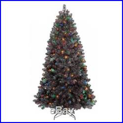 NEW 7ft Prelit Artificial Christmas Tinsel Tree Graphite Silver Alberta Spruce