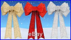 NEW Giant Light Up Bow Door Wreath Birthday Christmas Tree Gold/Red/Silver BOXED