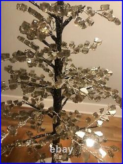 NEW POTTERY BARN Faceted Mirror Tree Size Medium Christmas Smoke Glass NIB