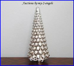 NEW Pottery Barn Christmas Vintage LARGE LIT MERCURY GLASS TREE Antiqued Silver