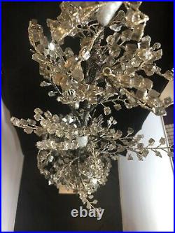 NEW Pottery Barn FACETED MIRROR LARGE Smoke GLASS TREE CHRISTMASBLING (84)