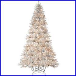 NEW Raz Imports 7.5' Prelit Silver Tinsel Christmas Tree T3952046