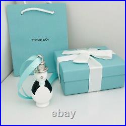 NEW Tiffany & Co Penguin Ornament Silver Blue Bone China Christmas Tree Holiday